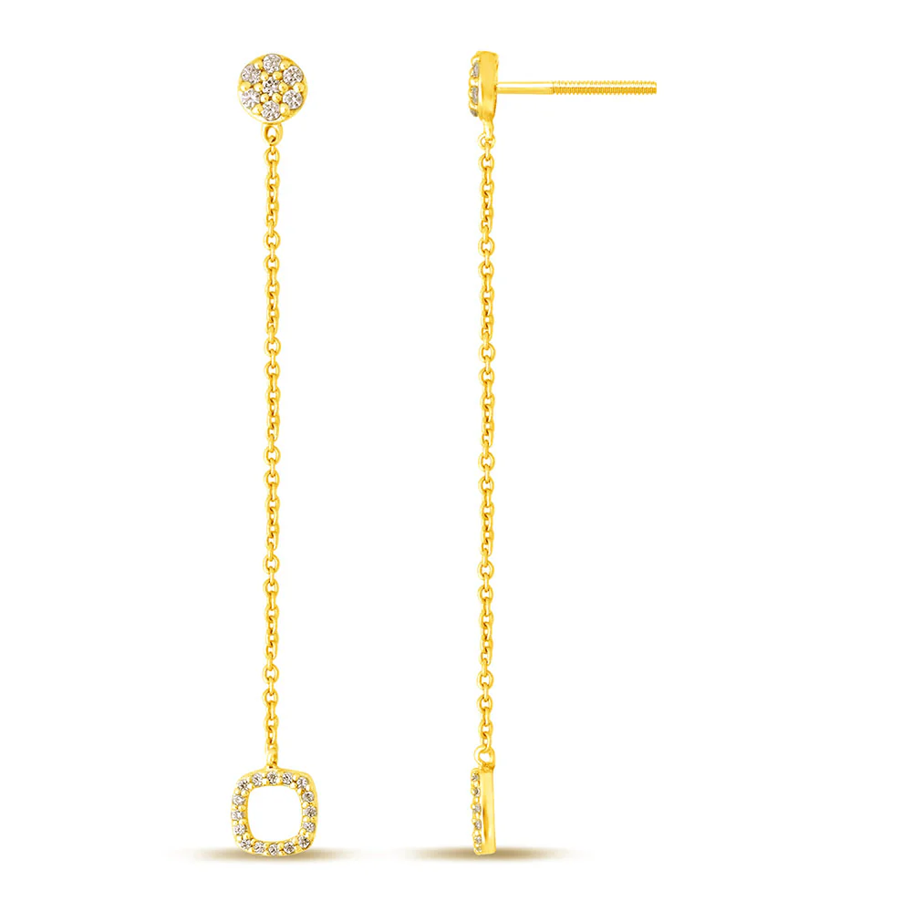 <span style="color:purple">SPECIAL!</span>.17ct G SI 14K Yellow Gold Diamond Drop Dangling Earrings