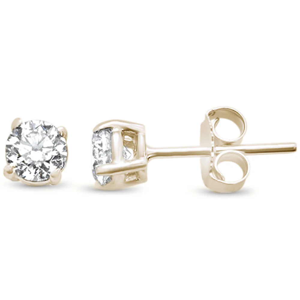 <span style="color:purple">SPECIAL!</span> 1.02ct G SI 14K Yellow Gold Diamond Solitaire Stud Earrings