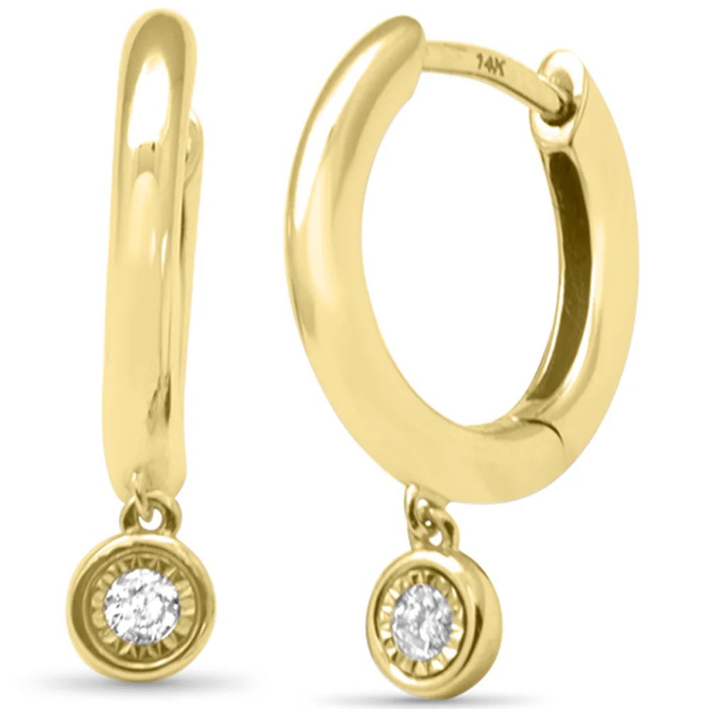 <span style="color:purple">SPECIAL!</span> .08ct G SI 14K Yellow Gold Diamond Petite Hoop Earrings