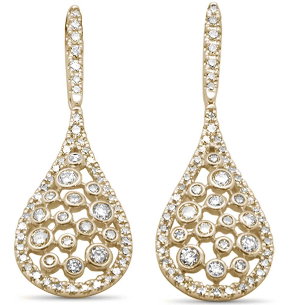 <span style="color:purple">SPECIAL!</span> 1.00ct G SI 14K Yellow Gold Diamond Pear Shape Drop Earrings