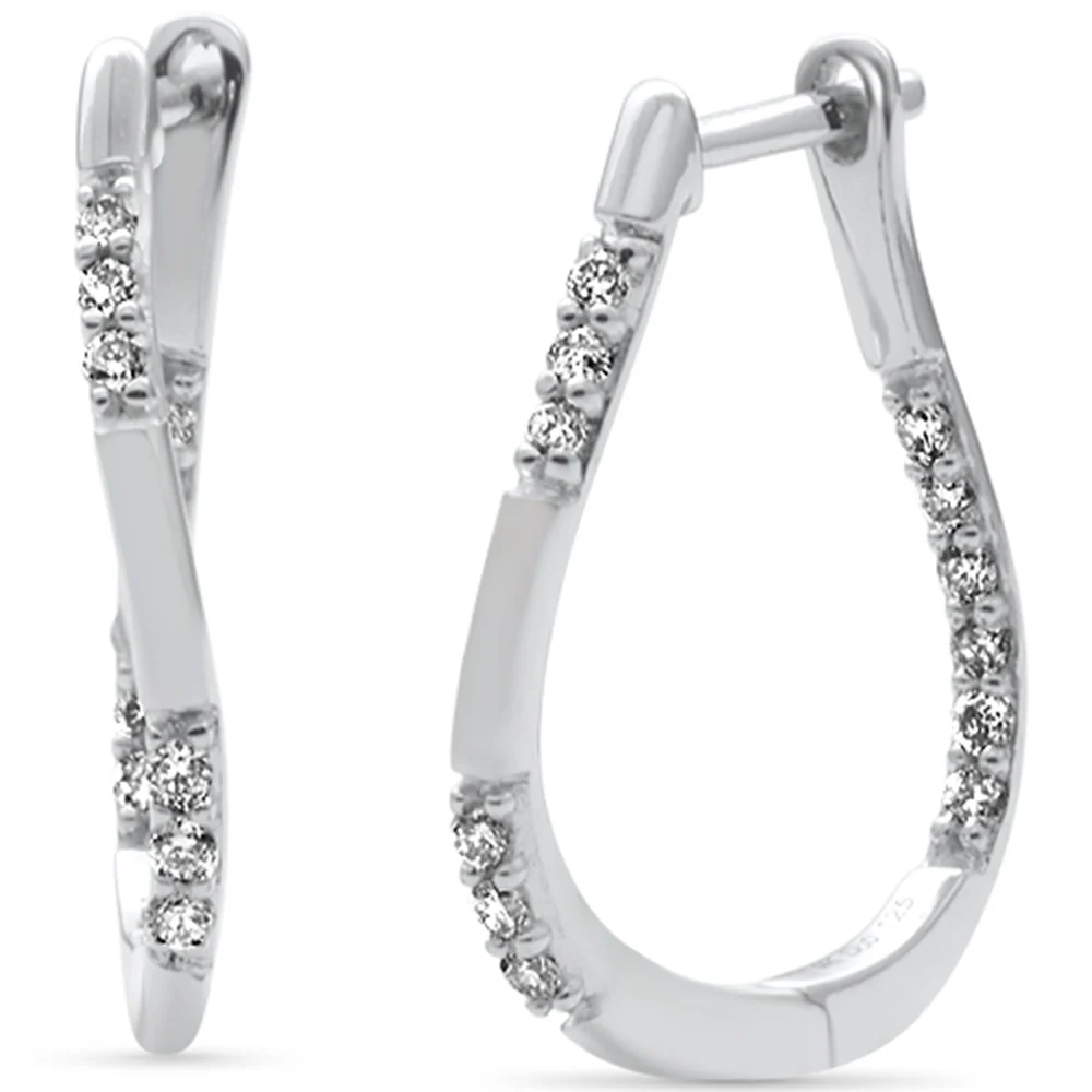 <span style="color:purple">SPECIAL!</span> .25ct G SI 14K White Gold Diamond Hoop Earrings