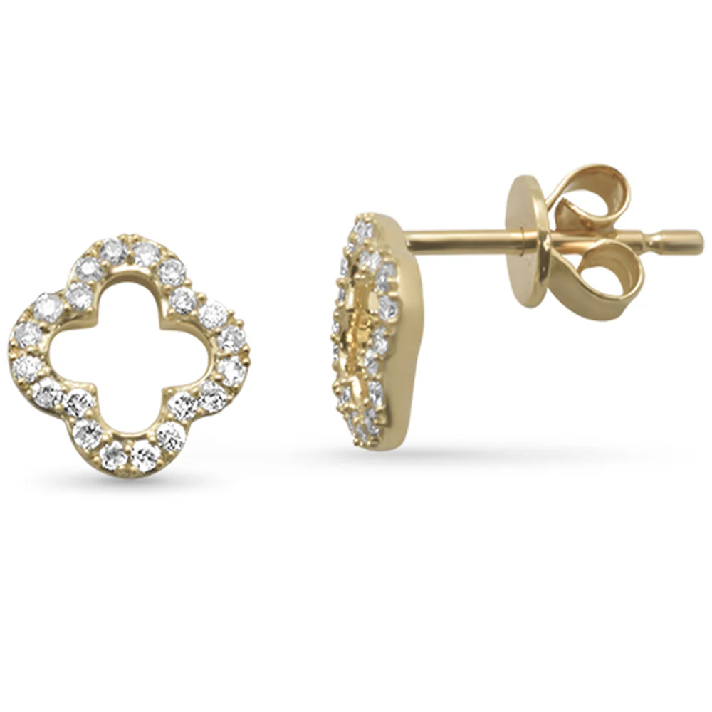 <span style="color:purple">SPECIAL!</span> .16ct G SI 14K Yellow Gold Diamond Flower Earrings