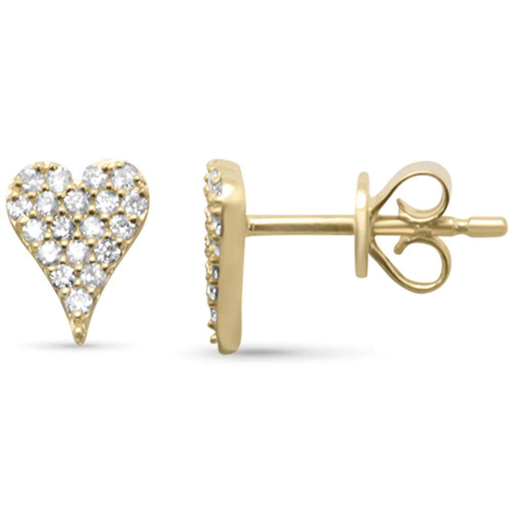 .23ct G SI 14K Yellow Gold Diamond Heart Shape Earrings