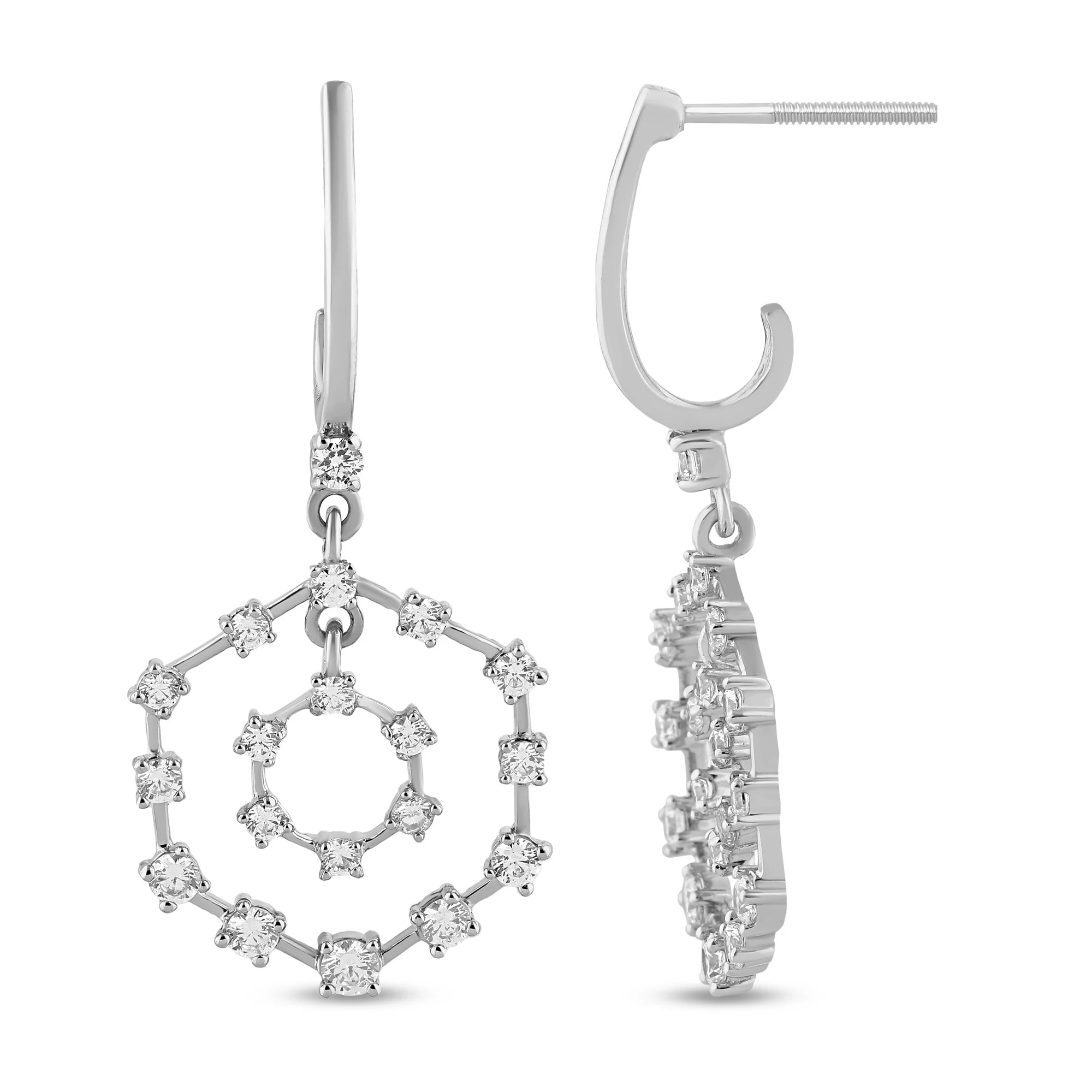 <span style="color:purple">SPECIAL!</span> 1.04ct G SI 14K White Gold Diamond Drop Earrings