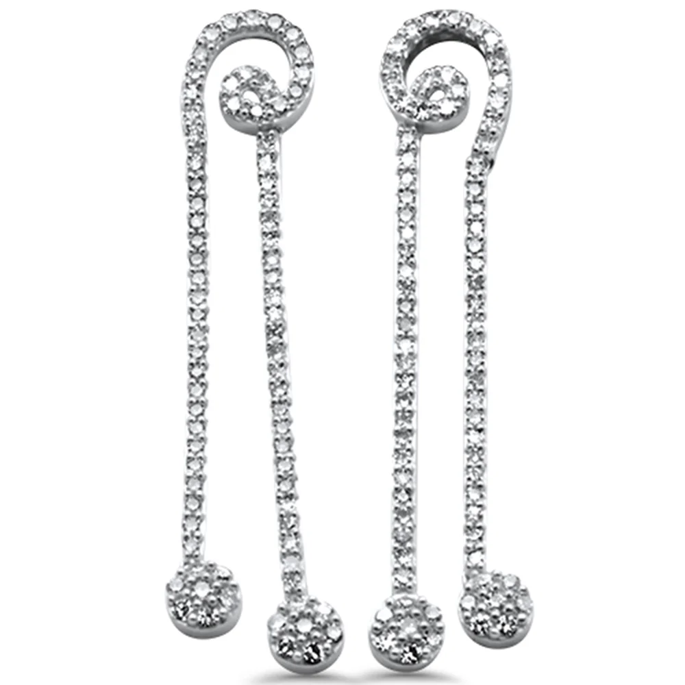 <span style="color:purple">SPECIAL!</span>.73ct G SI 14K White Gold Diamond Drop Dangle Earrings