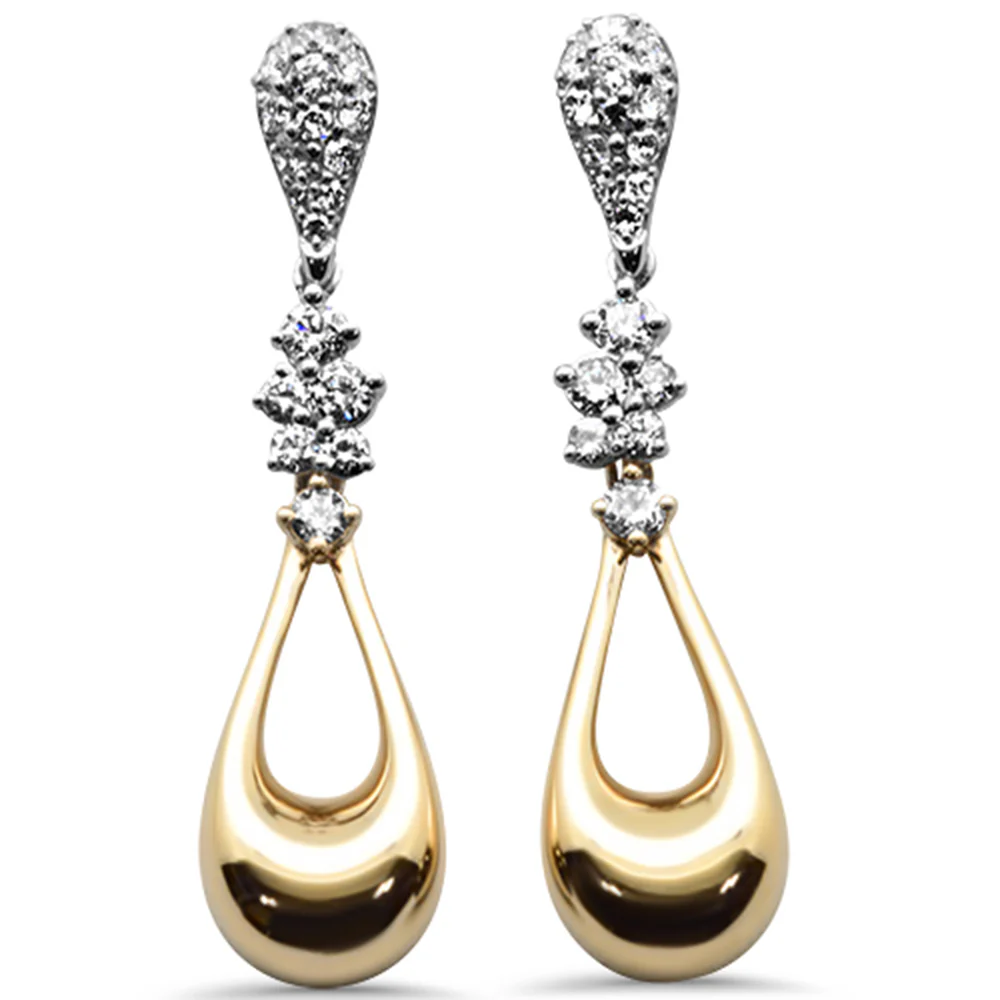 <span style="color:purple">SPECIAL!</span>.50ct G SI 14K Two Tone Gold Diamond Drop Dangle Earrings