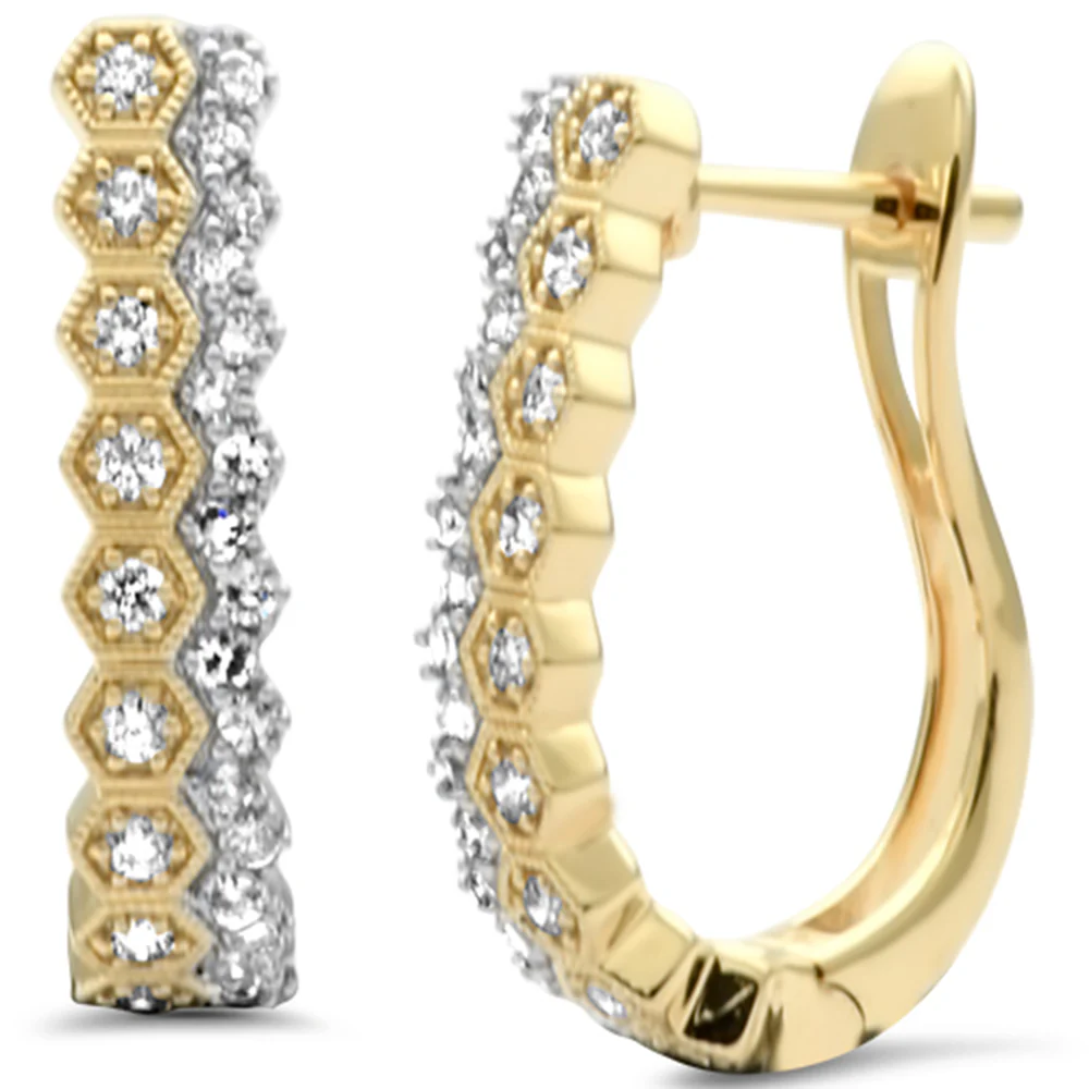<span style="color:purple">SPECIAL!</span> .48ct G SI 14K Yellow Gold Diamond Hoop Earrings
