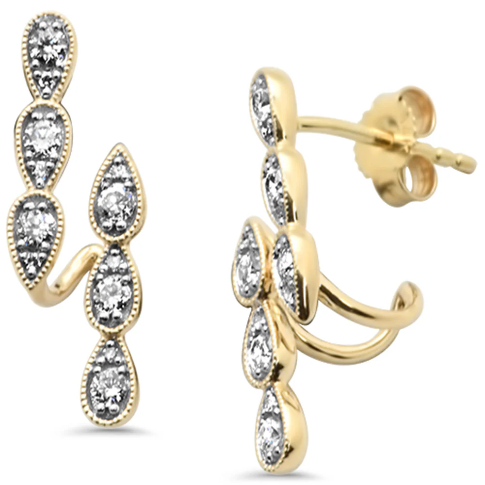 <span style="color:purple">SPECIAL!</span>.33ct G SI 14K Yellow Gold Diamond Drop Earrings