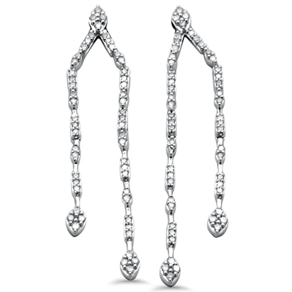 <span style="color:purple">SPECIAL!</span>.48ct G SI 14K White Gold Diamond Drop Dangle Earrings