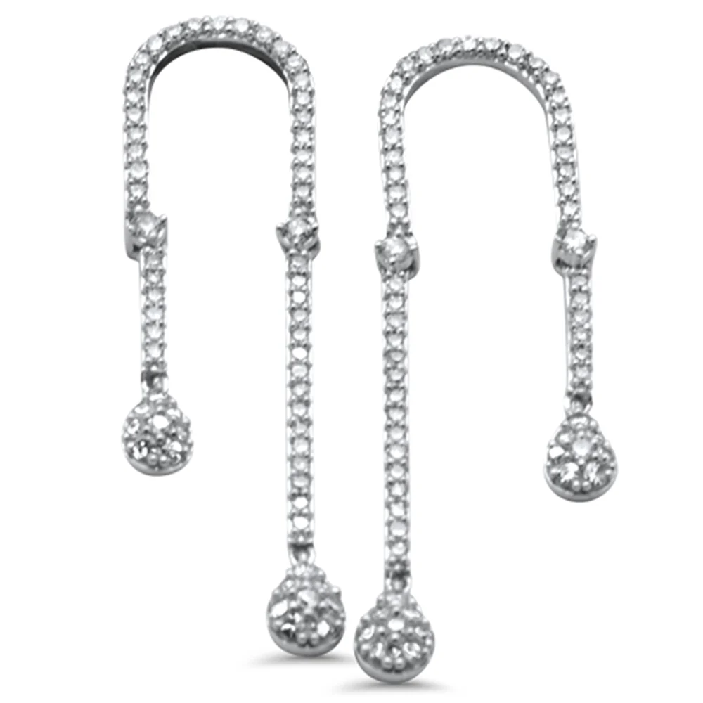 <span style="color:purple">SPECIAL!</span>.72ct G SI 14K White Gold Diamond Drop Dangle Earrings