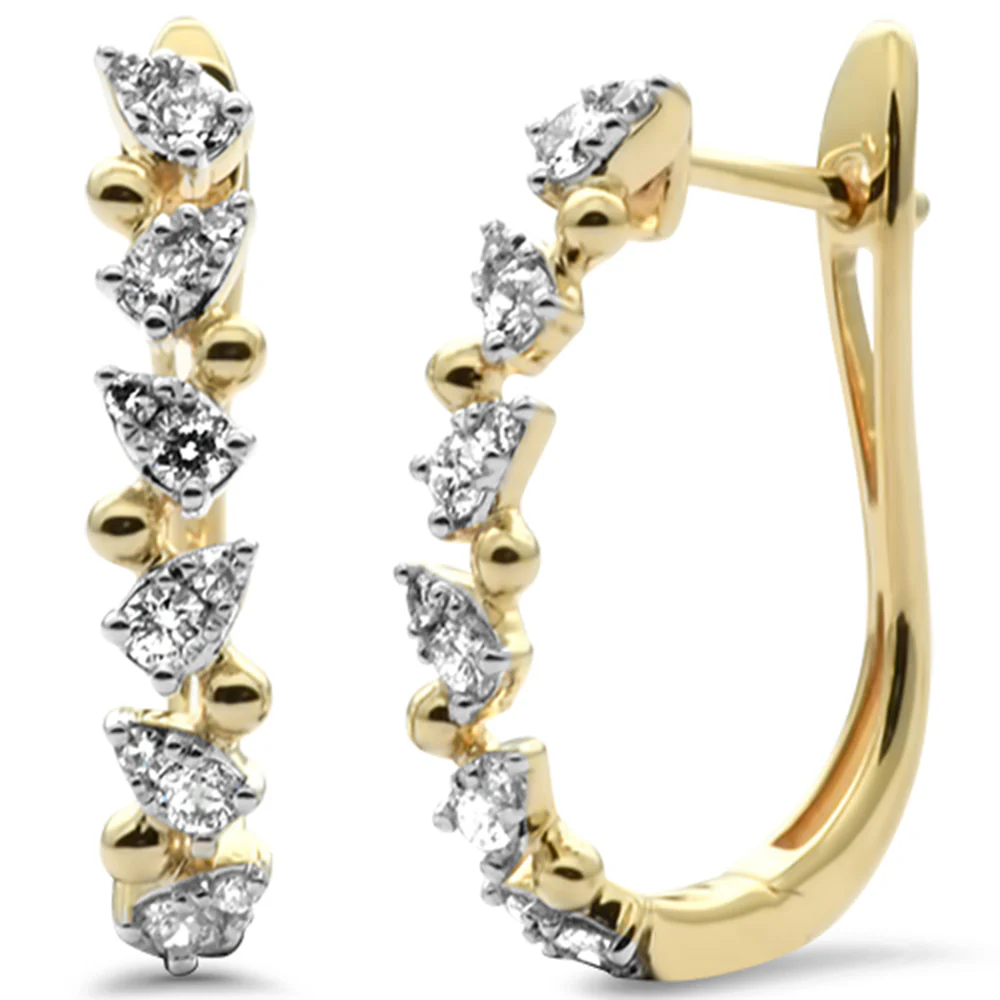 <span style="color:purple">SPECIAL!</span>.49ct G SI 14K Yellow Gold Diamond Hoop Earrings