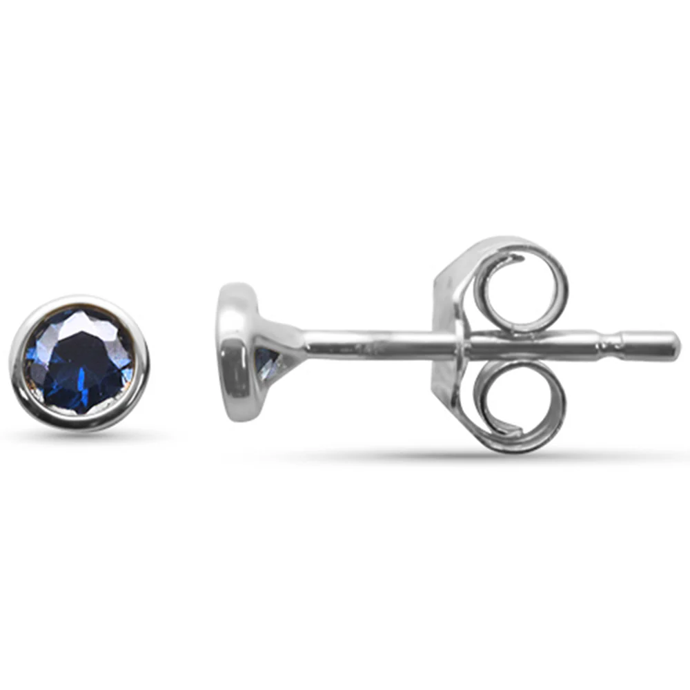 .26ct G SI 14K White Gold Blue Sapphire Gemstone Earrings