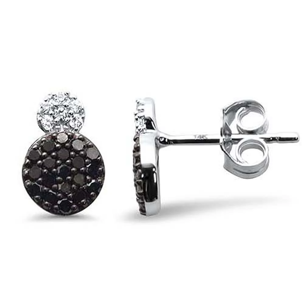 .36ct G SI 14K White Gold Black & White Diamond Earrings