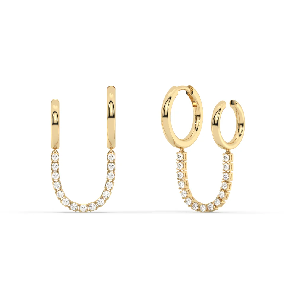 <span style="color:purple">SPECIAL!</span> .75ct G SI 14K Yellow Gold Diamond Drop Hoop Earrings
