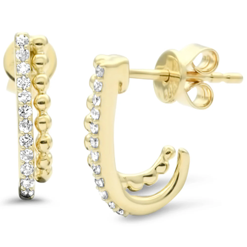 <span style="color:purple">SPECIAL!</span> .15ct G SI 14K Yellow Gold Diamond J Hoop Earrings