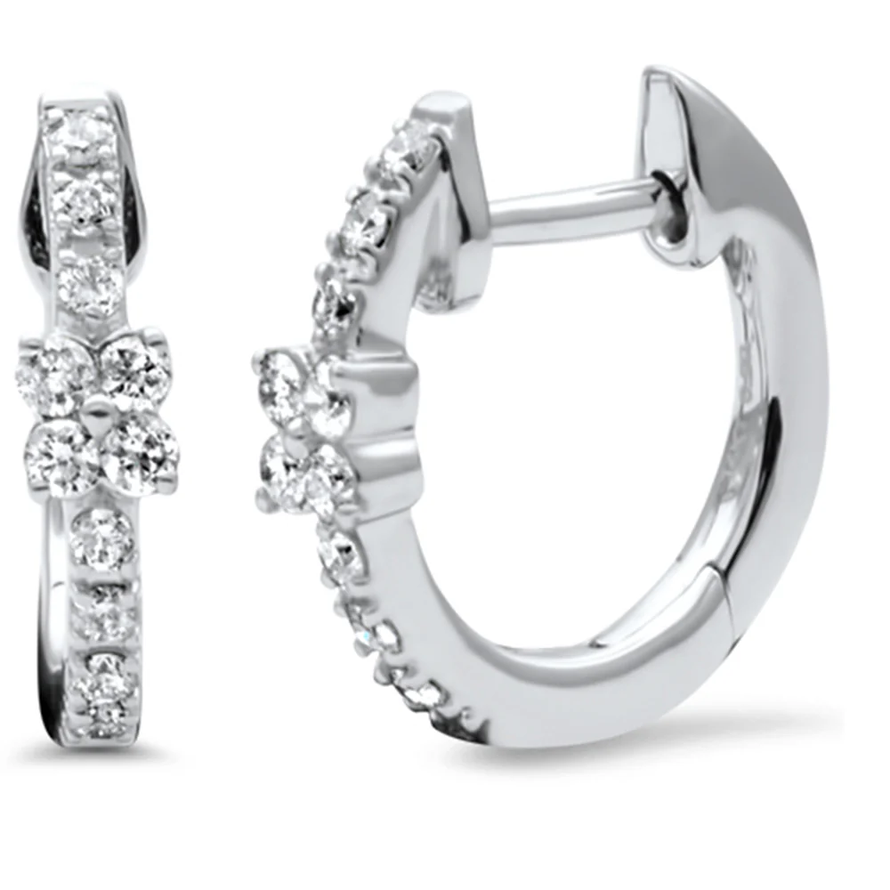 .20ct G SI 14K White Gold Diamond Hoop Earrings