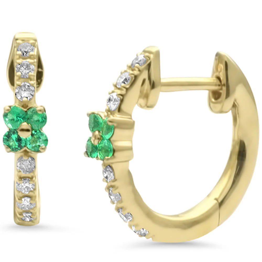 <span style="color:purple">SPECIAL!</span> .18ct G SI 14K Yellow Gold Diamond Petite Hoop Earrings