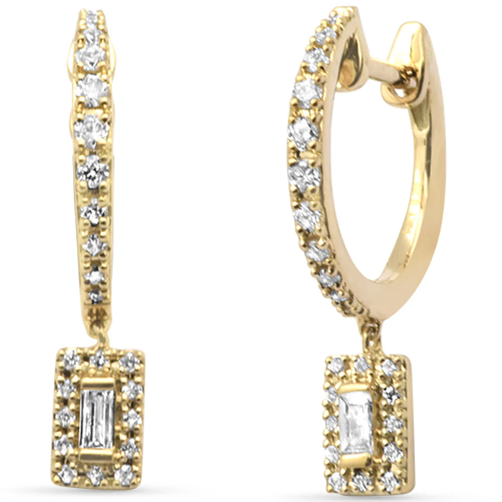 <span style="color:purple">SPECIAL!</span>.29ct G SI 14K Yellow Gold Diamond Dangling Earrings