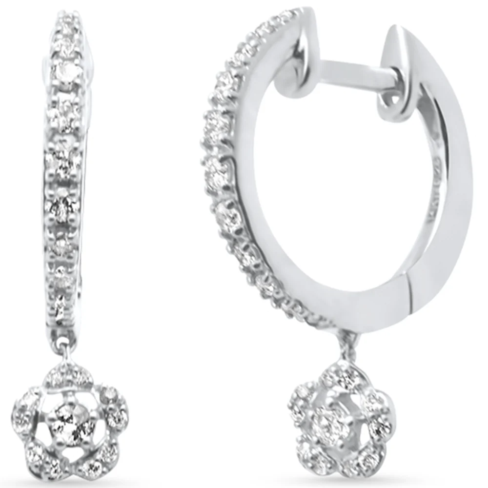 <span style="color:purple">SPECIAL!</span> .28ct G SI 14K White Gold Diamond Dangling Earrings