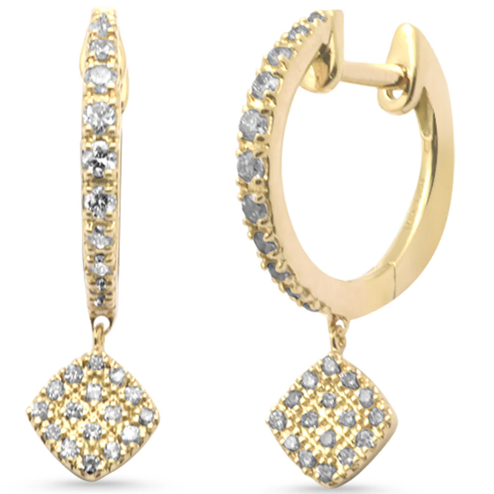 <span style="color:purple">SPECIAL!</span> .26ct G SI 14K Yellow Gold Diamond Dangling Earrings