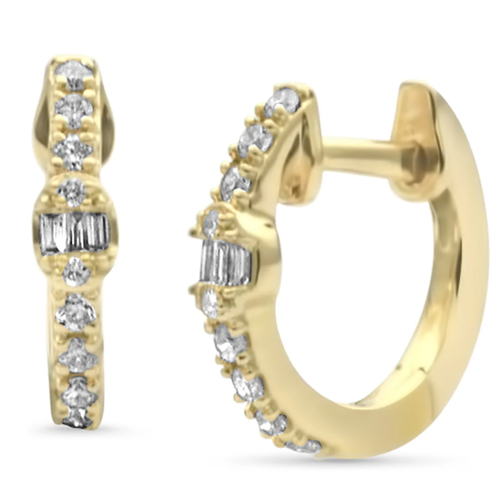 <span style="color:purple">SPECIAL!</span> .17ct G SI 14K Yellow Gold Diamond Petite Hoop Earrings