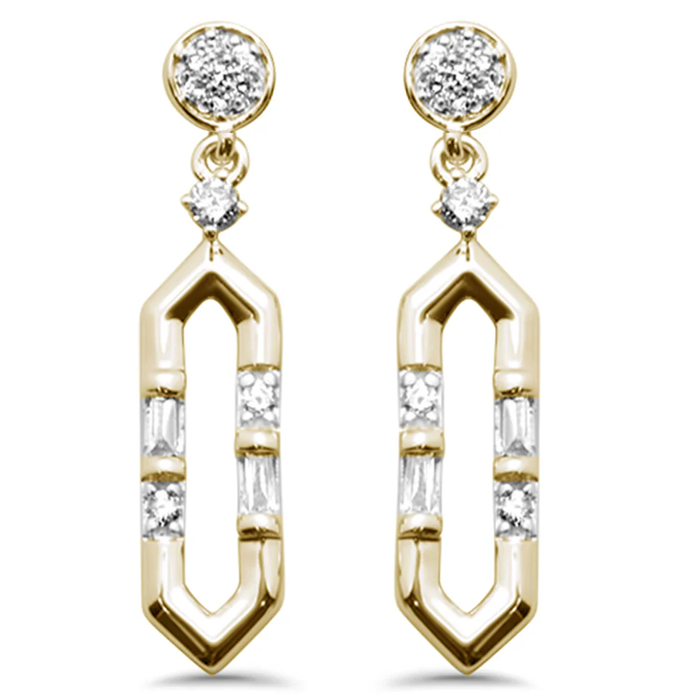 .15ct G SI 14K Yellow Gold Diamond Drop Earrings