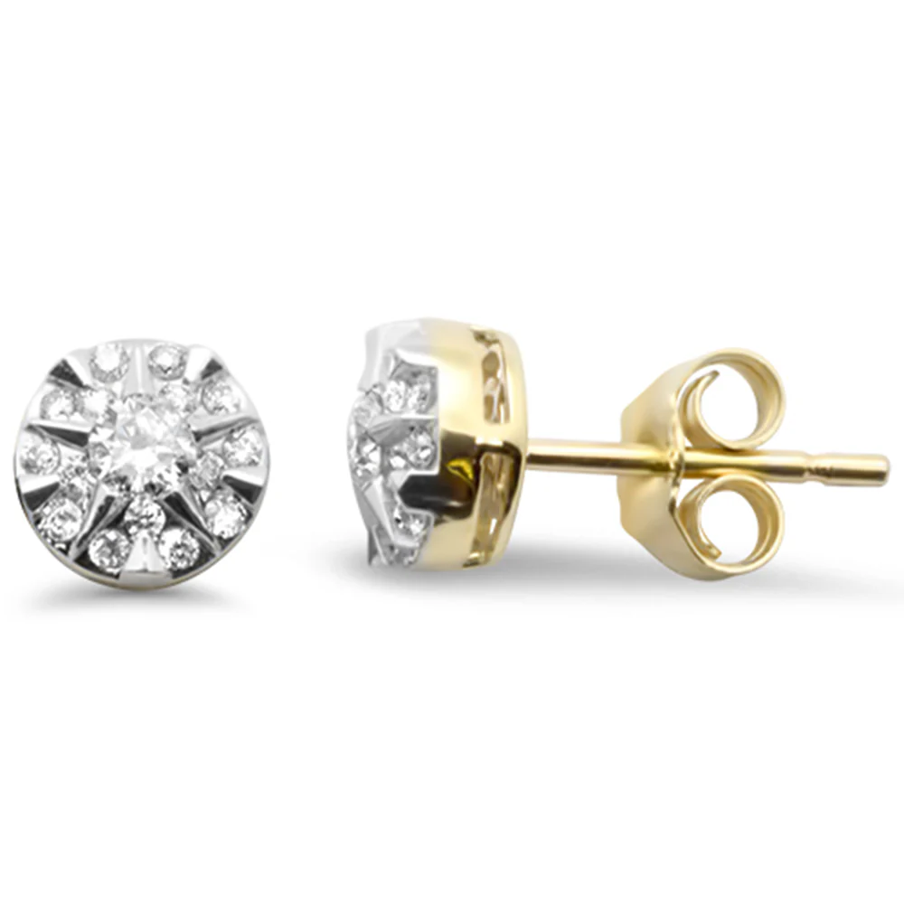 <span style="color:purple">SPECIAL!</span> .33ct G SI 14K Yellow Gold Diamond Halo Hoop Earrings