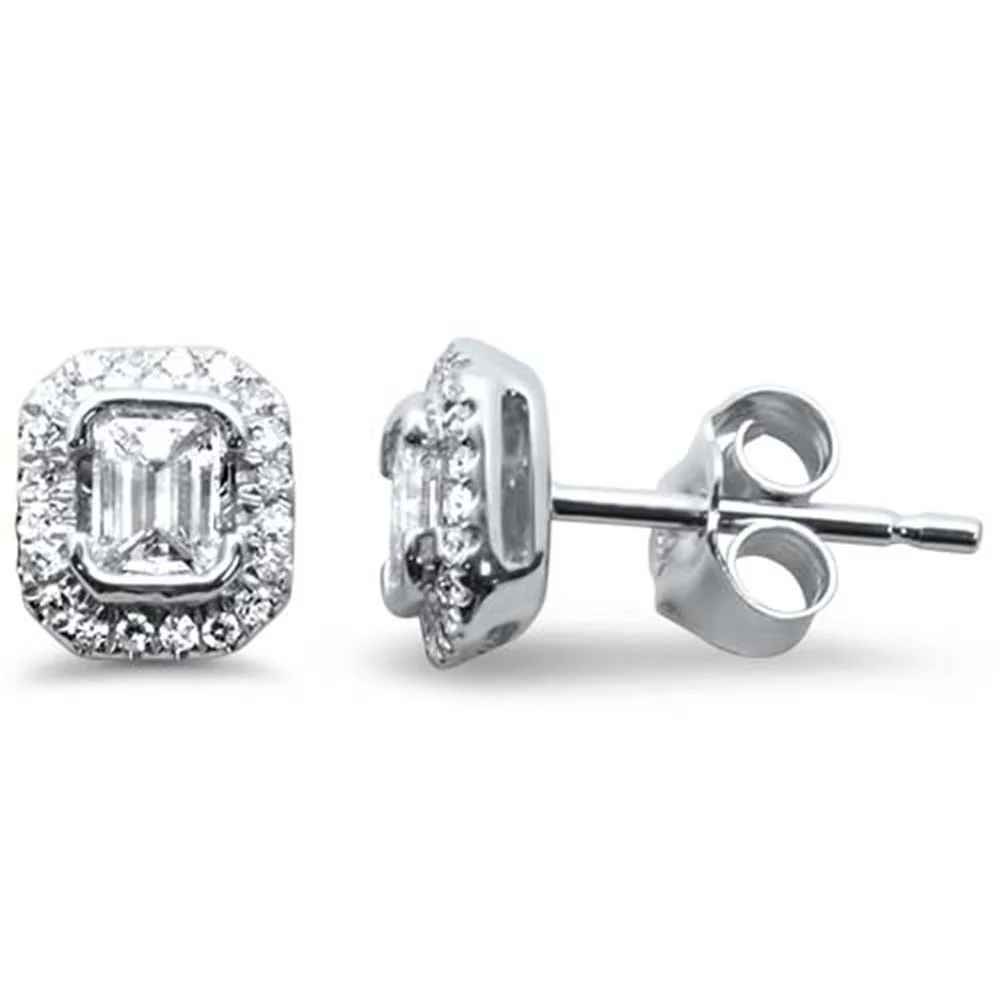 <span style="color:purple">SPECIAL!</span> .48ct G SI 14K White Gold Diamond & Emerald Earrings