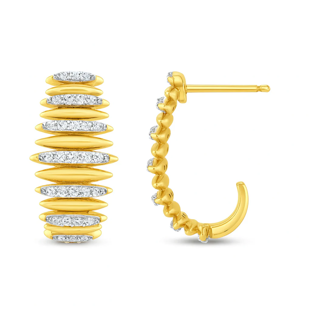 <span style="color:purple">SPECIAL!</span> .36ct G SI 14K Yellow Gold Diamond Dome Earrings