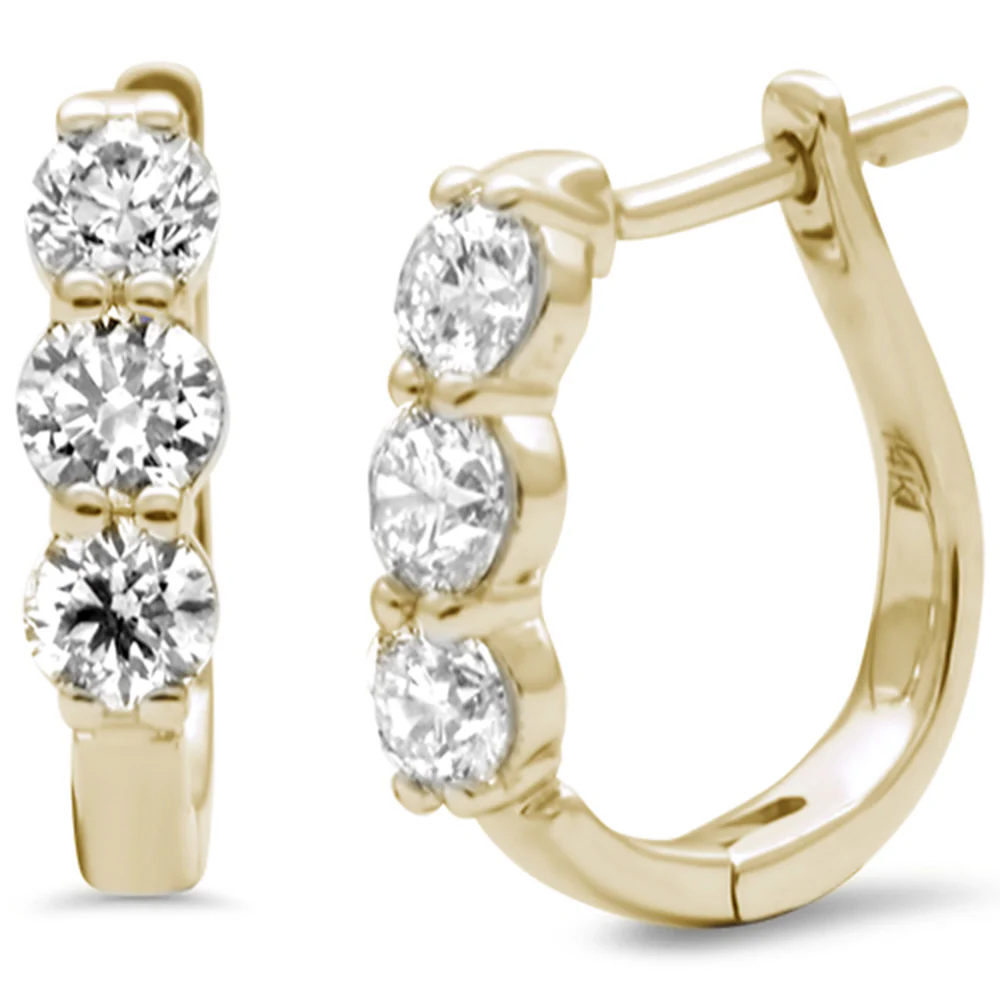 <span style="color:purple">SPECIAL!</span> 1.10ct G SI 14K Yellow Gold Diamond Hoop Earrings