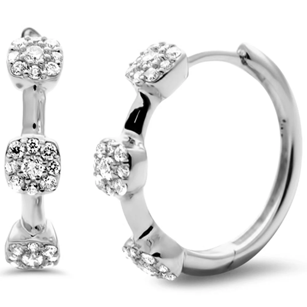 <span style="color:purple">SPECIAL!</span> .30ct G SI 14K White Gold Diamond Hoop Earrings