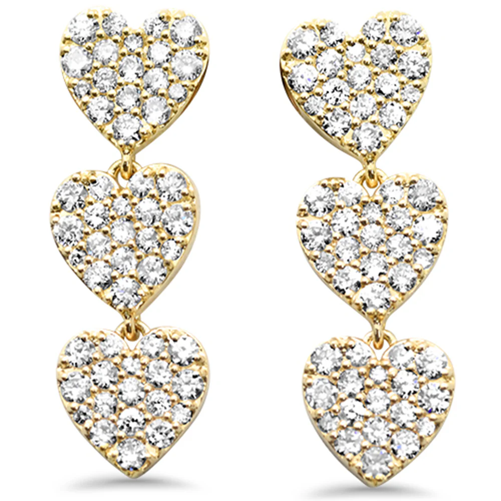 <span style="color:purple">SPECIAL!</span> .59ct G SI 14K Yellow Gold Diamond Heart Drop Earrings