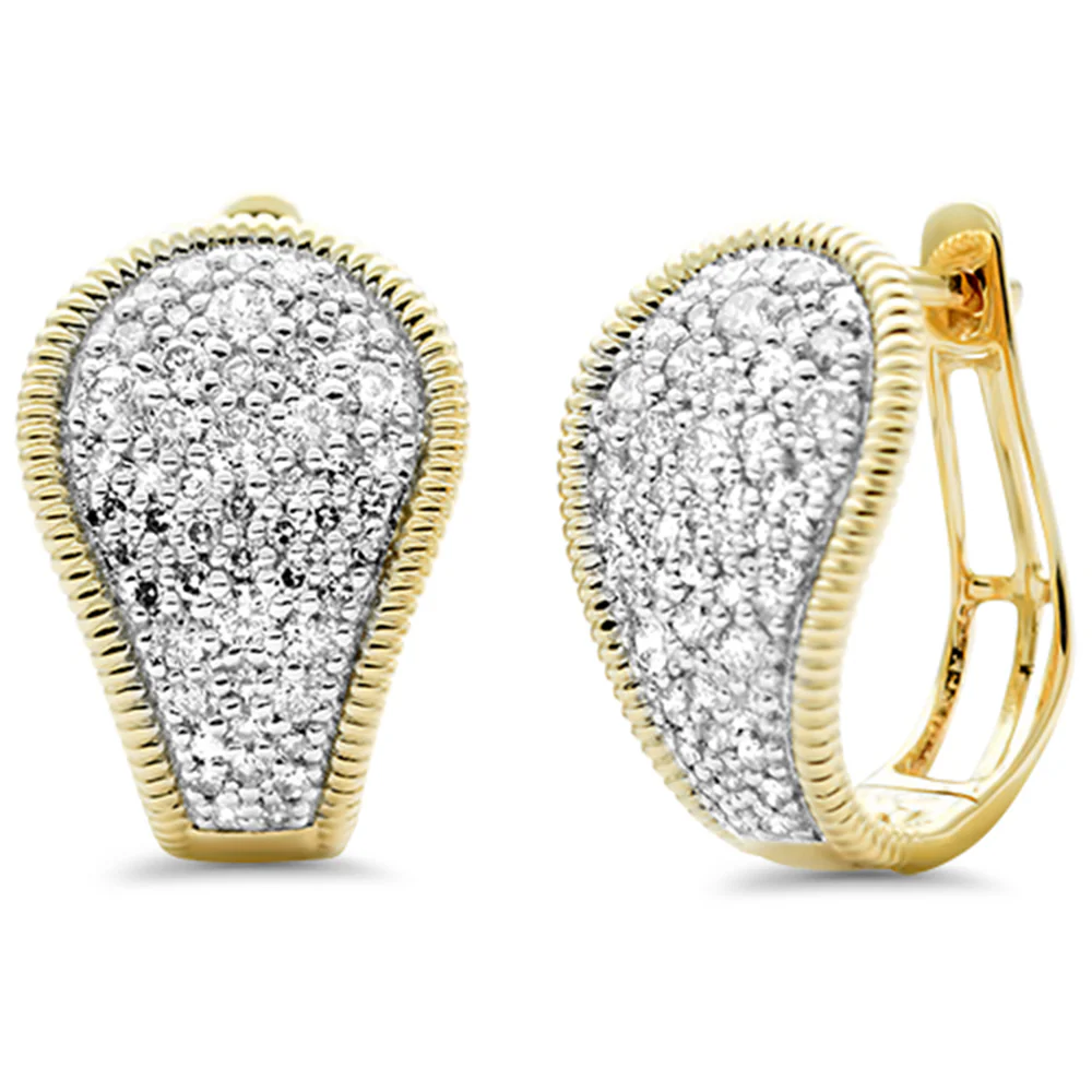 <span style="color:purple">SPECIAL!</span>1.00ct G SI 14K Yellow Gold Modern Pave Set Diamond Earrings