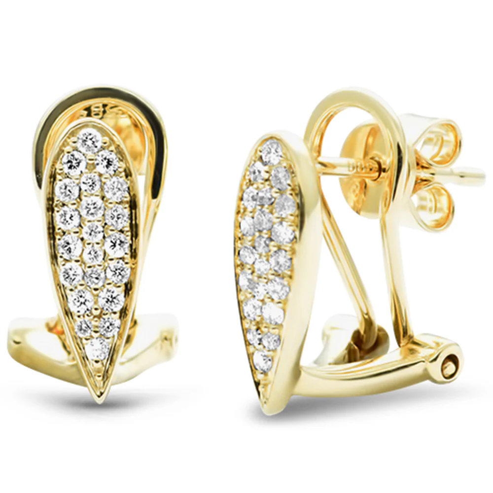 <span style="color:purple">SPECIAL!</span>.19ct G SI 14K Yellow Gold Diamond Tear Drop Shape Earrings