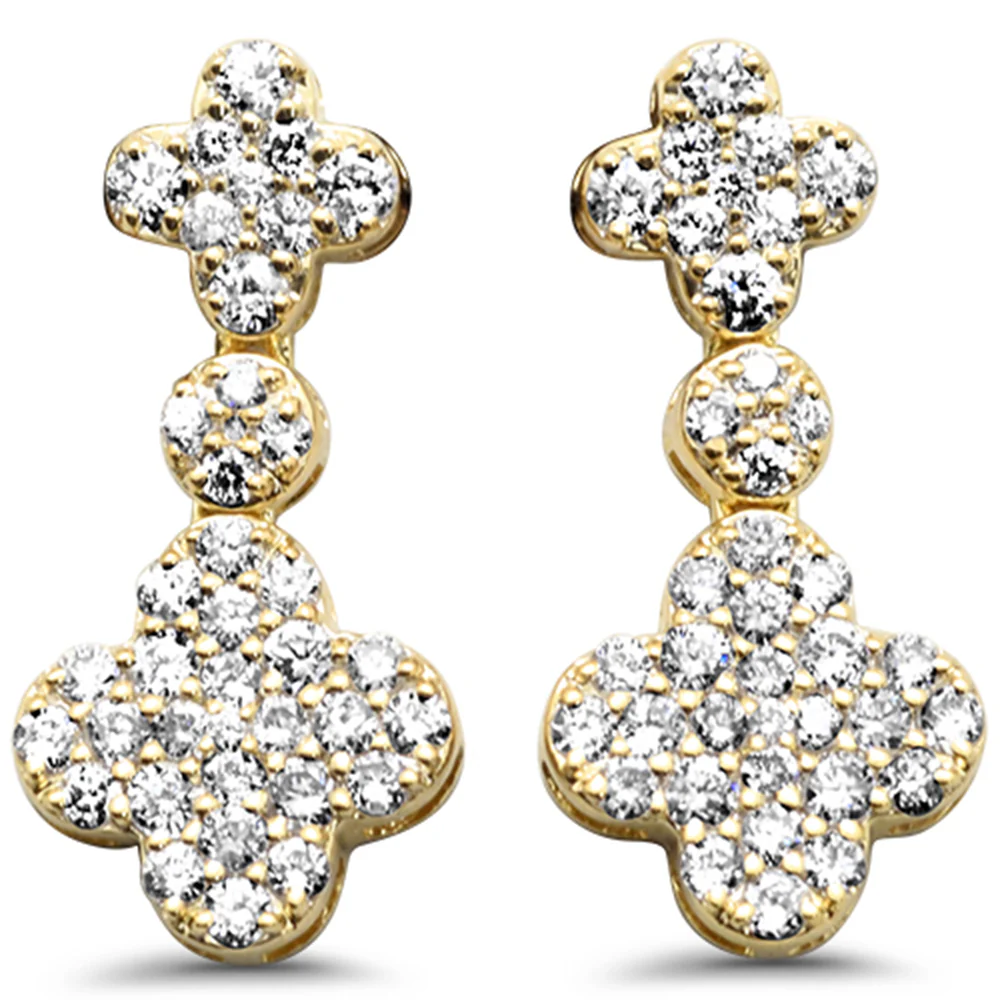 <span style="color:purple">SPECIAL!</span>.50ct G SI 14K Yellow Gold Diamond Flower Drop Earrings