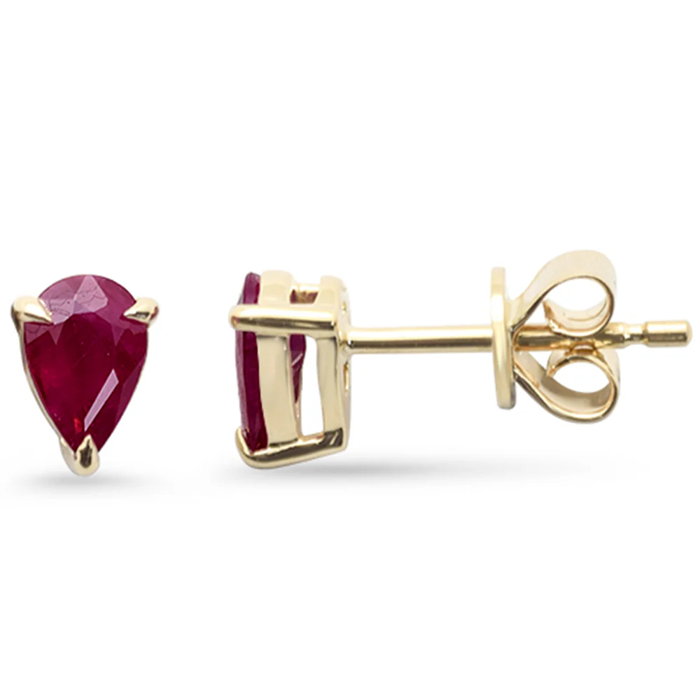 .79ct G SI 14K Yellow Gold Pear Shape Ruby Gemstone Earrings