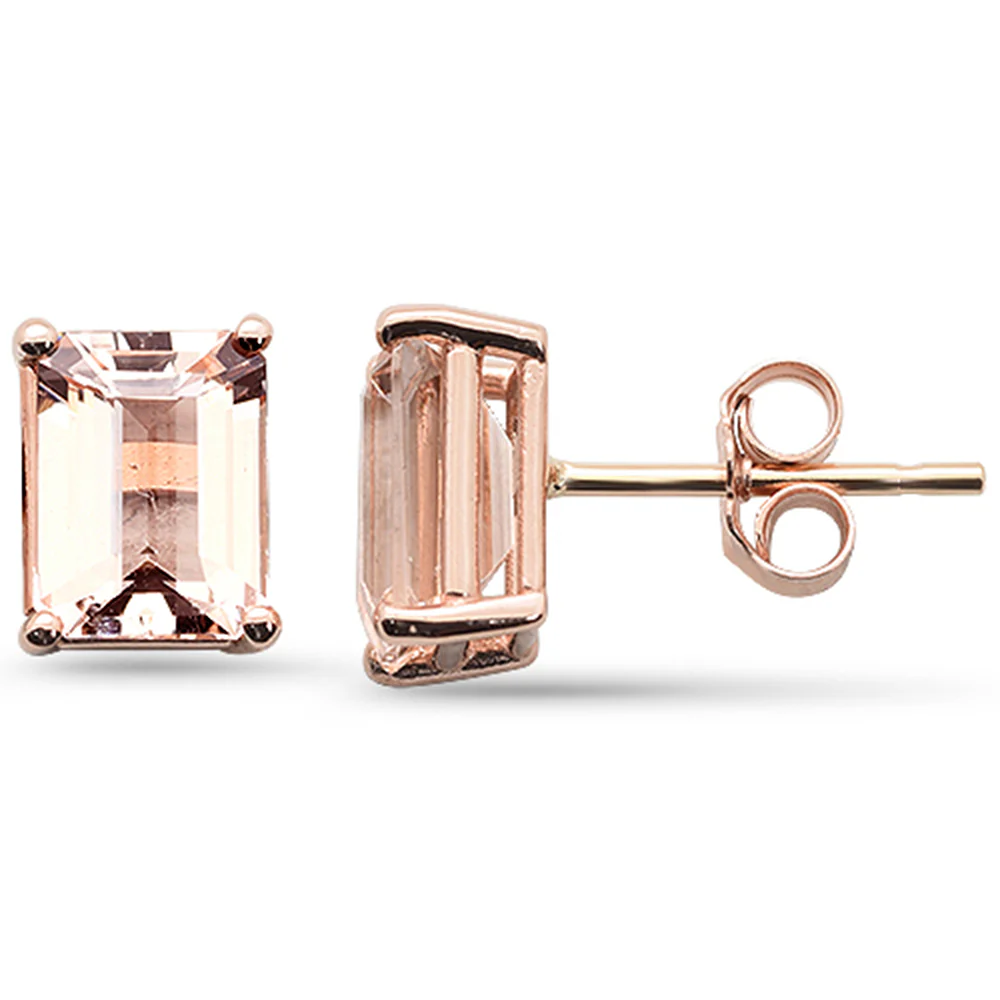 <span style="color:purple">SPECIAL!</span>2.35ct G SI 14K Rose Gold Morganite Gemstone Stud Earrings