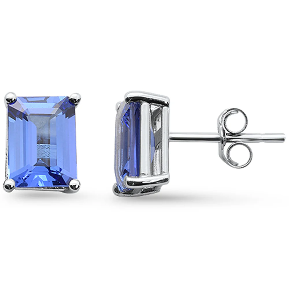 <span style="color:purple">SPECIAL!</span>2.60ct G SI 14K White Gold Tanzanite Gemstone Stud Earrings