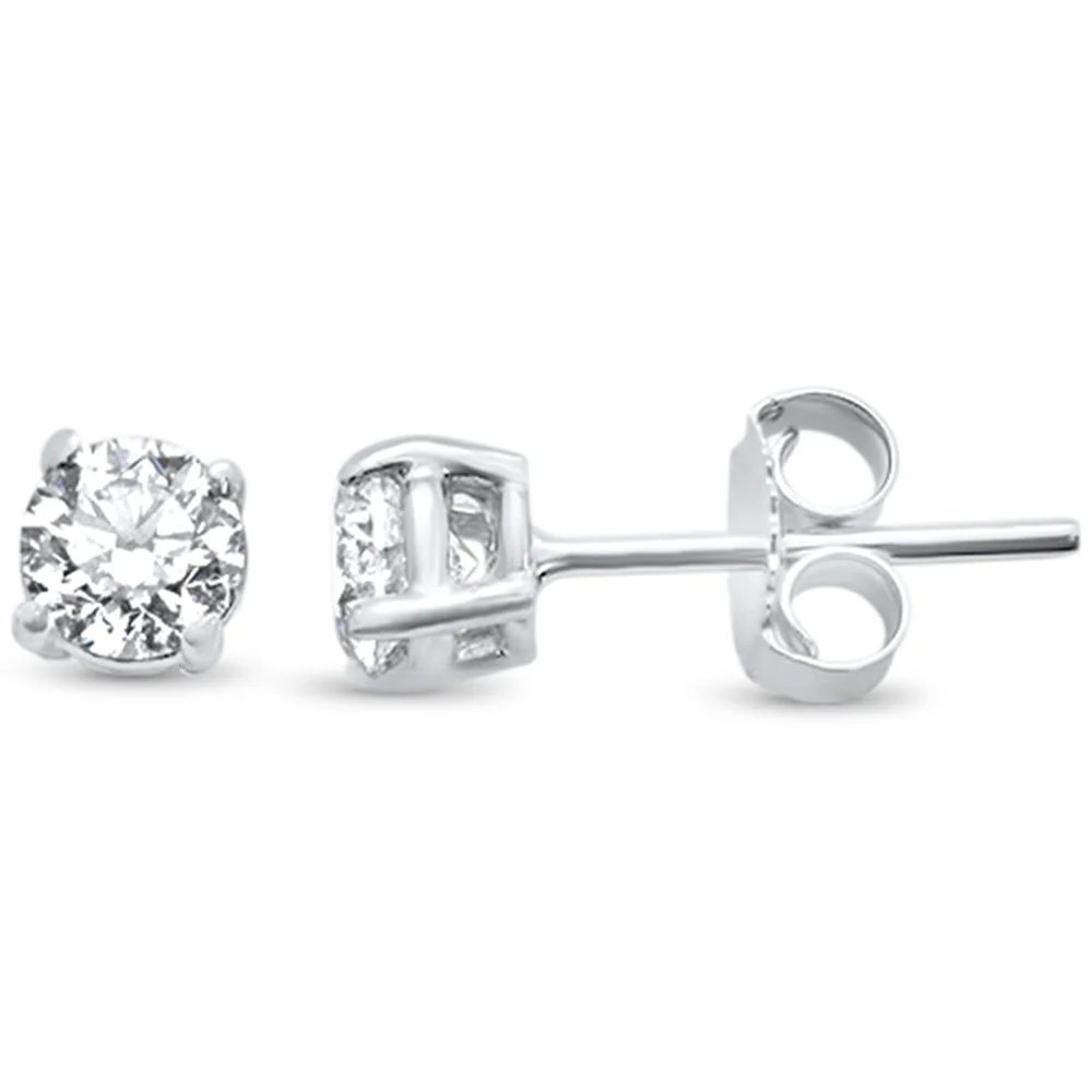 <span style="color:purple">SPECIAL!</span> .68ct G SI 14K White Gold Diamond Solitaire Stud Earrings