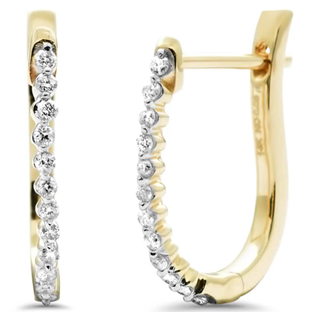 <span style="color:purple">SPECIAL!</span> .16ct G SI 14K Yellow Gold Round Diamond Hoop Earrings