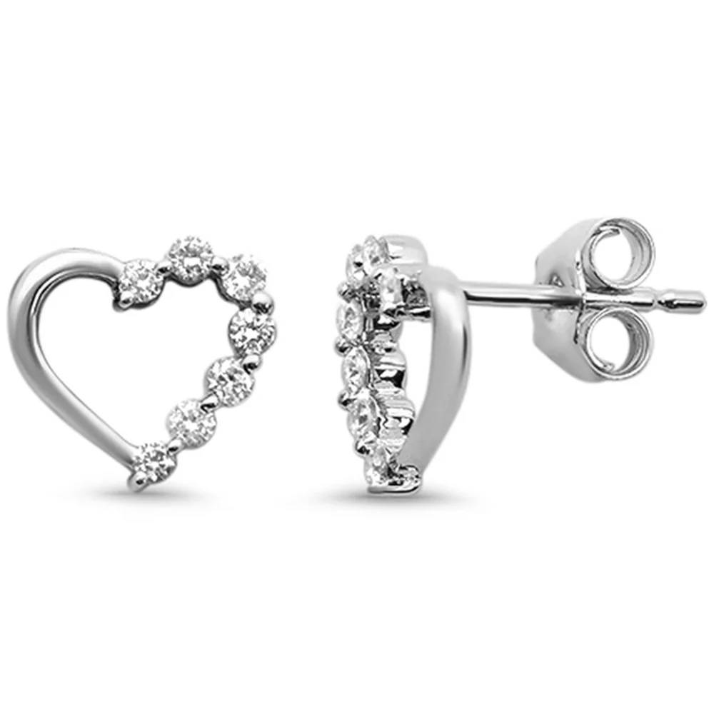 <span style="color:purple">SPECIAL!</span> .22ct G SI 14K White Gold Heart Shaped Diamond Earrings