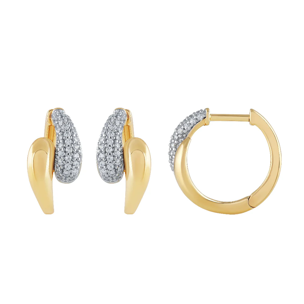 <span style="color:purple">SPECIAL!</span>.30ct G SI 14K Yellow Gold Round Diamond Double Dome Style Earrings