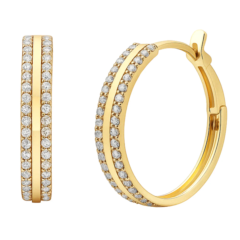 <span style="color:purple">SPECIAL!</span>.46ct G SI 14KT Yellow Gold Diamond Hoop Earrings