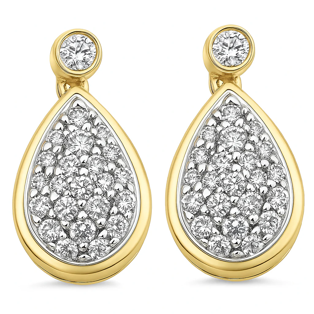 <span style="color:purple">SPECIAL!</span> .26ct G SI 14K Yellow Gold Diamond Pear Shape Diamond Earrings