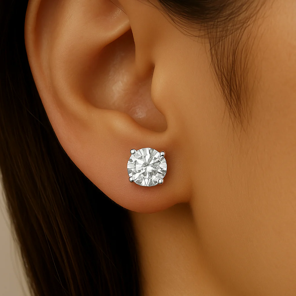 <span style="color:purple">SPECIAL!</span> 2.32ct G SI 14K White Gold Round Diamond Solitaire Stud Earrings - Image 2
