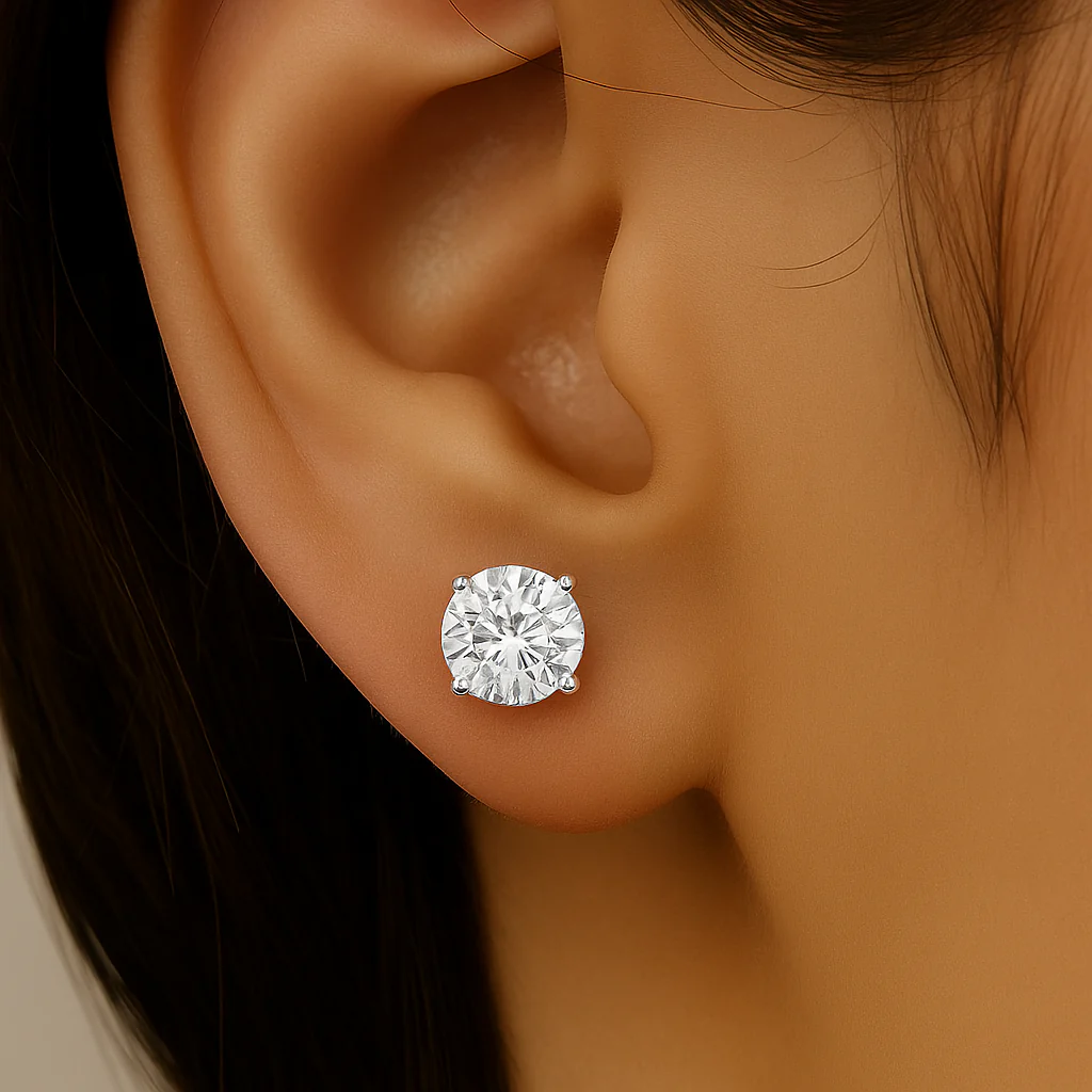<span style="color:purple">SPECIAL!</span> 2.08ct G SI 14K White Gold Round Diamond Stud Earrings - Image 2