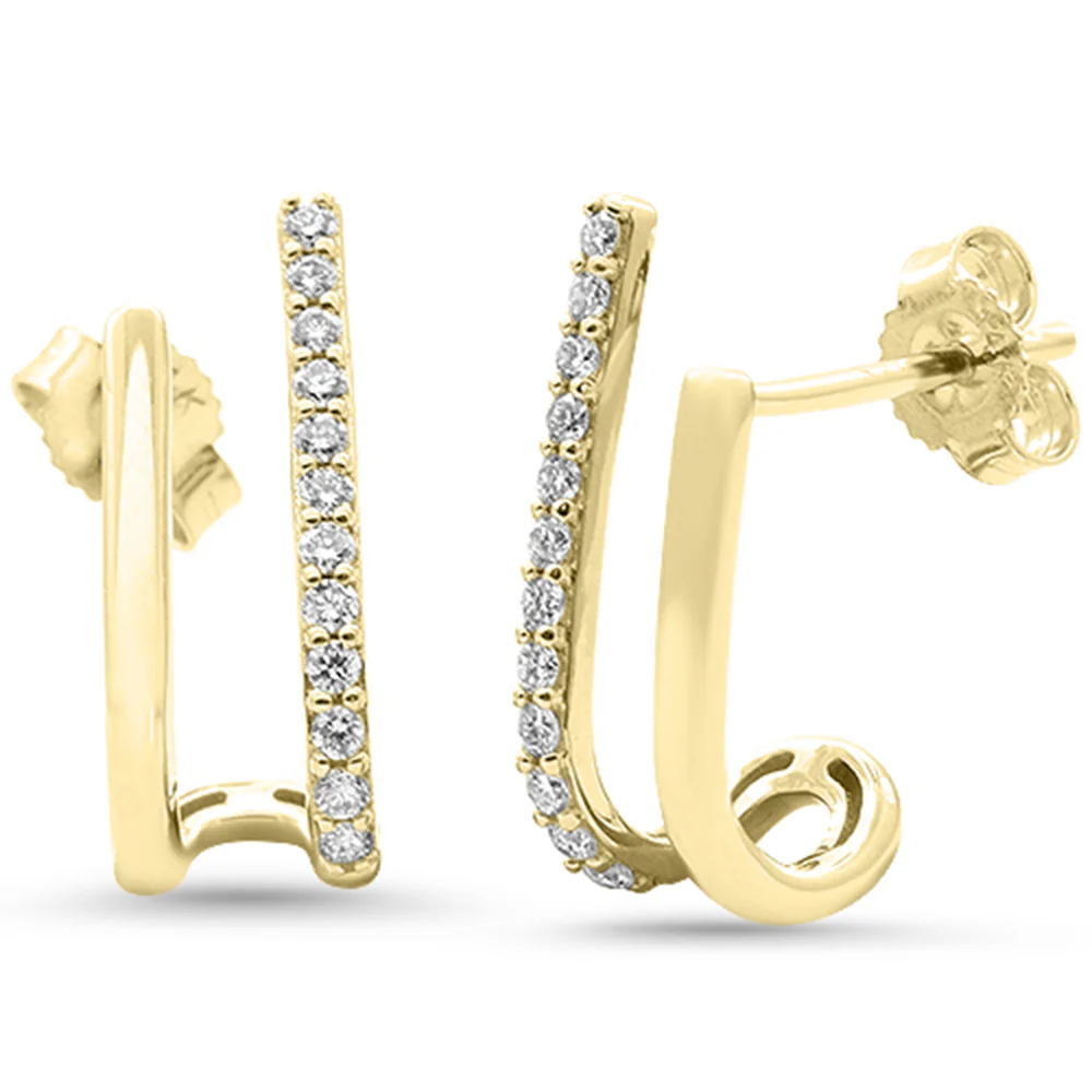 <span style="color:purple">SPECIAL!</span> .19ct G SI 14kt Yellow Gold Diamond Double Hoop Earrings