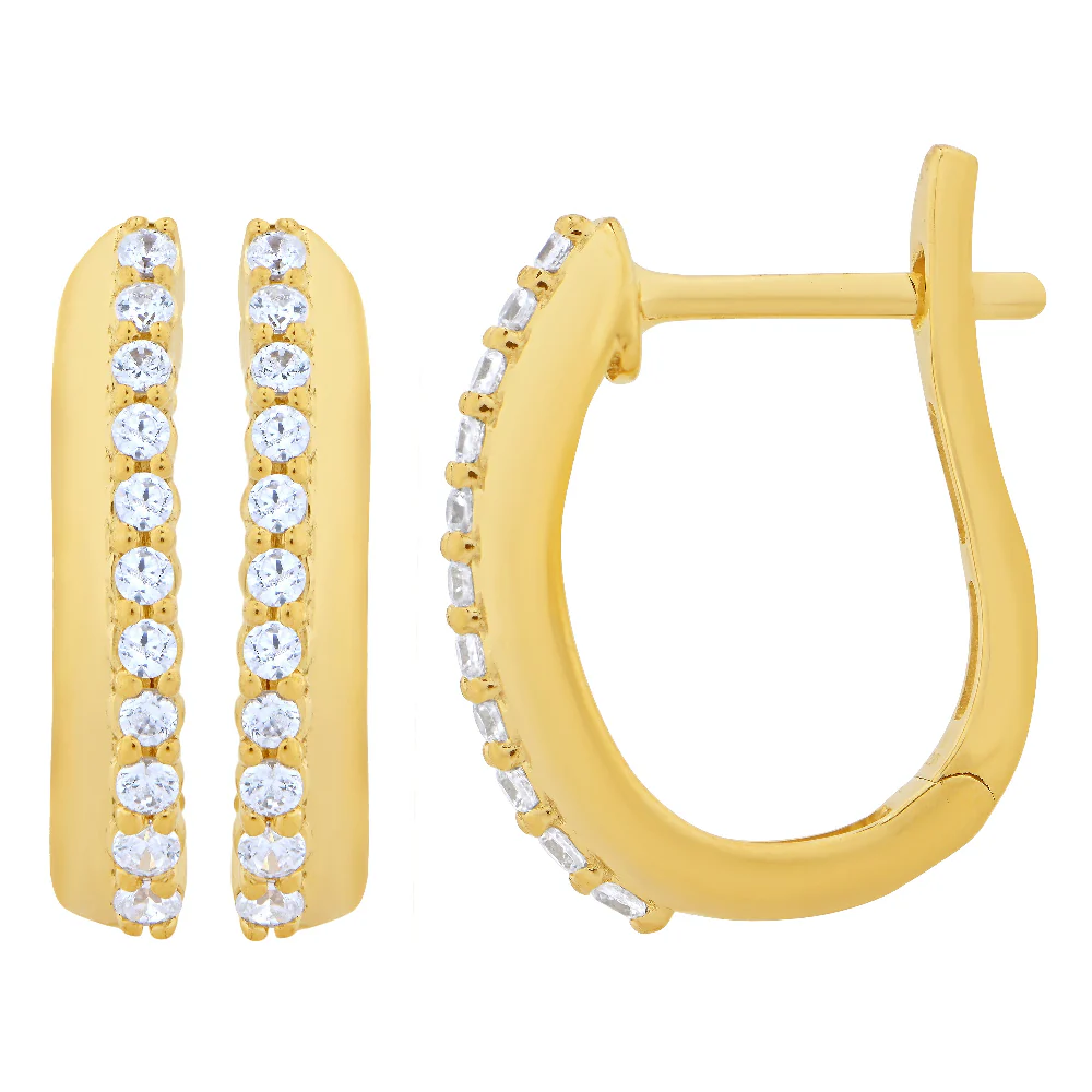 <span style="color:purple">SPECIAL!</span> .25ct G SI 14kt Yellow Gold Diamond Hoop Huggie Earrings - Image 2