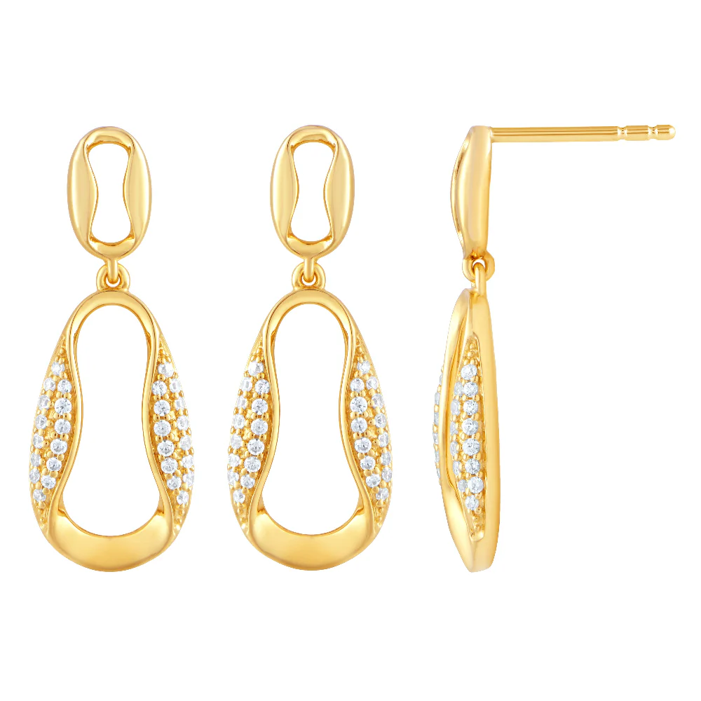 <span style="color:purple">SPECIAL!</span> .25ct G SI 14kt Yellow Gold Modern Diamond Drop Earrings
