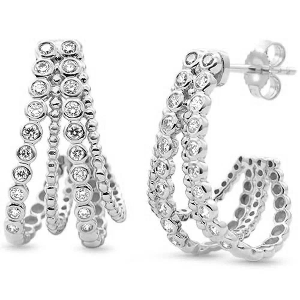 <span style="color:purple">SPECIAL!</span> .50ct G SI 14kt White Gold Diamond Beaded Earrings